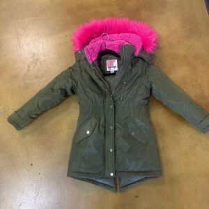Girls medium hooded. coat